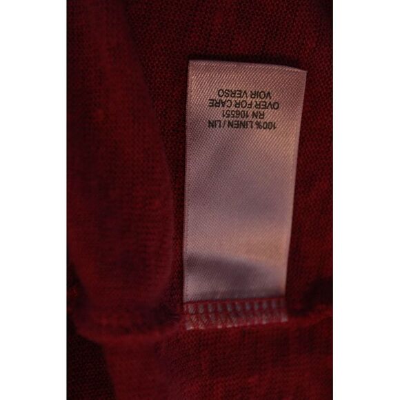 Calypso Saint Barth Womens Pink Linen Crew Neck Short Sleeve Tee Top Size S - Picture 5 of 6